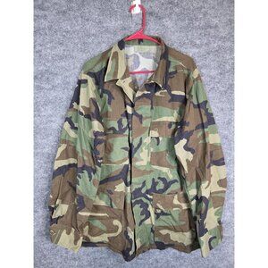 VINTAGE US Army USGI BDU Jacket Mens Large Regular Woodland Camo Combat Coat 90s
